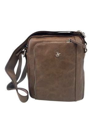 BORSELLO TRASVERSALE UOMO ECOPELLE BEVERLY HILLS POLO CLUB BH-1182 MORO