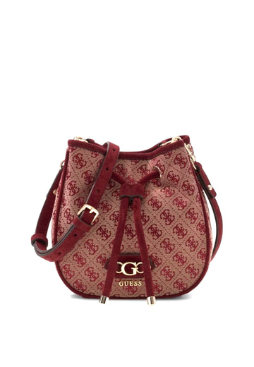 BORSA SECCHIELLO GUESS SAMANTHA MINI JG231377 MERLOT LOGO