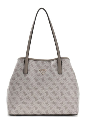 BORSA A SPALLA DONNA GUESS VICTTORIA ESG951428 DARK TAUPE LOGO