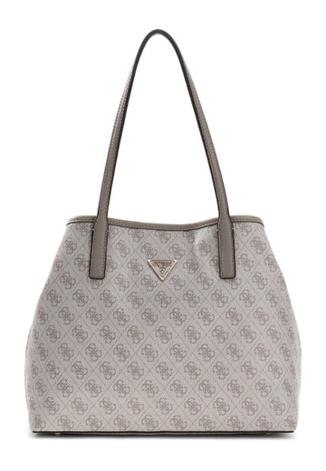 BORSA A SPALLA DONNA GUESS VICTTORIA ESG951428 DARK TAUPE LOGO