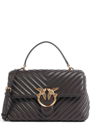 BORSA PINKO LOVE LADY PUFF CLASSIC CHEVRON 100043 A0GK M12Q MARRONE MARASCA
