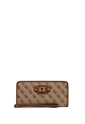 PORTAFOGLIO DONNA ZIP AROUND GUESS SAMANTHA JC2313146 LATTE LOGO