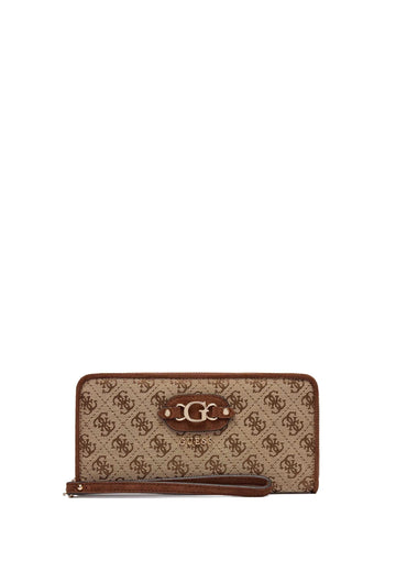 PORTAFOGLIO DONNA ZIP AROUND GUESS SAMANTHA JC2313146 LATTE LOGO