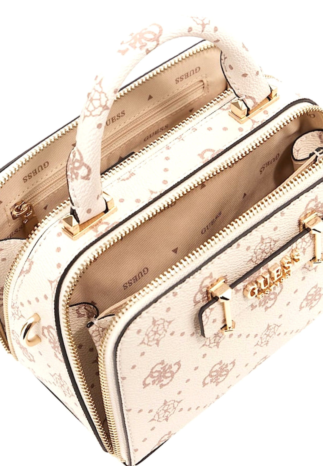 BORSA MINI A MANO E TRACOLLA DONNA GUESS SILIA MINI GP989076 VANILLA LOGO