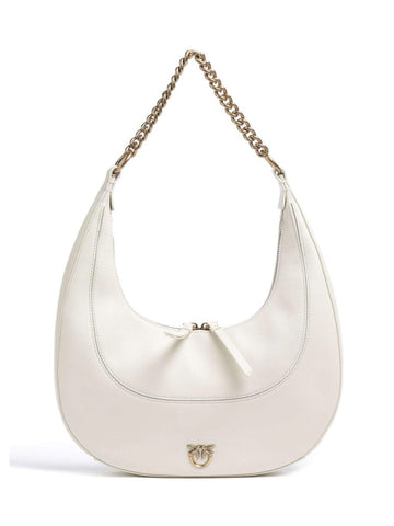 PINKO BRIOCHE HOBO CLASSIC BAG 101526 A0QO WHITE