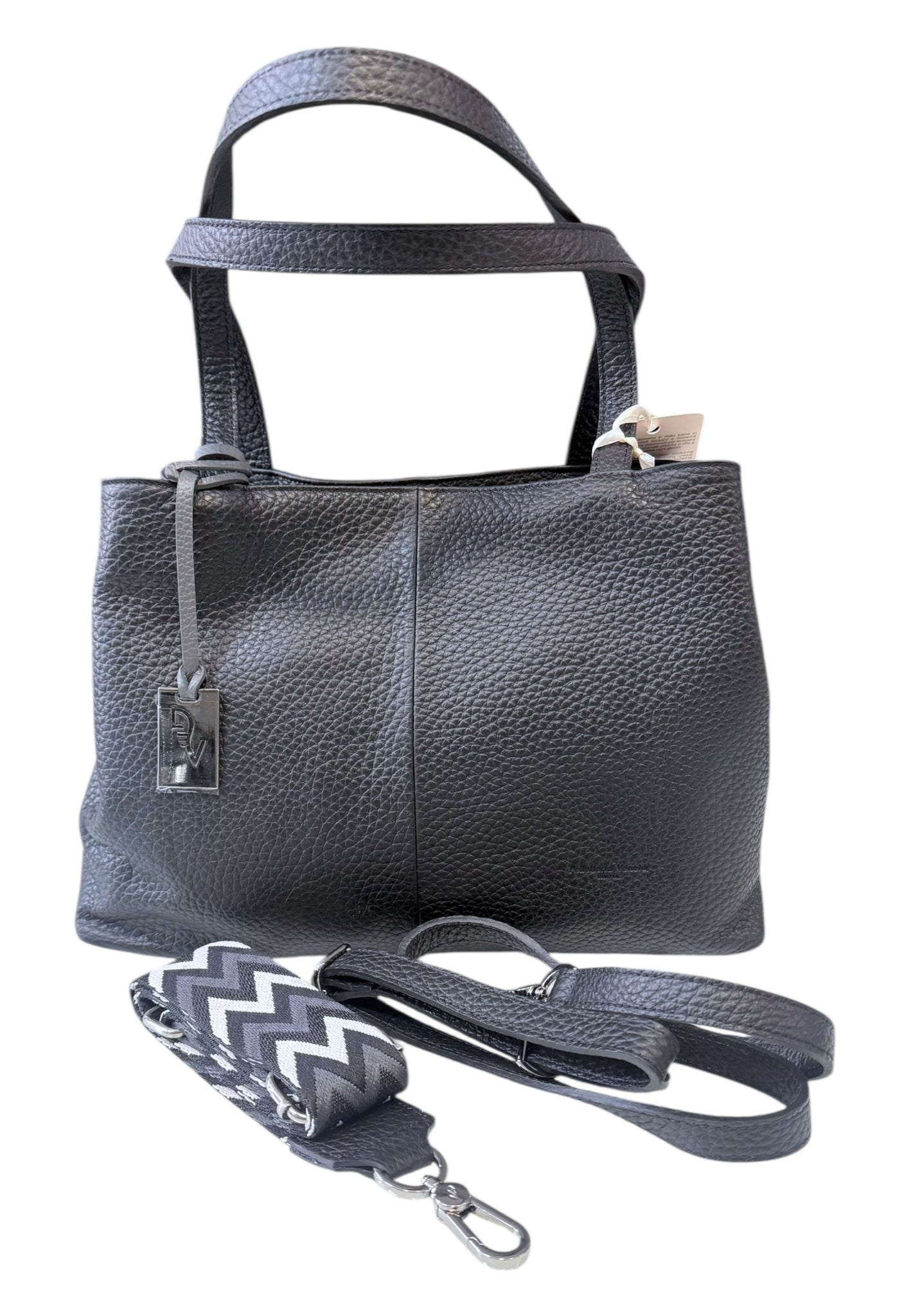 BORSA A SPALLA DONNA PELLETTERIA VENETA V25313 NERO