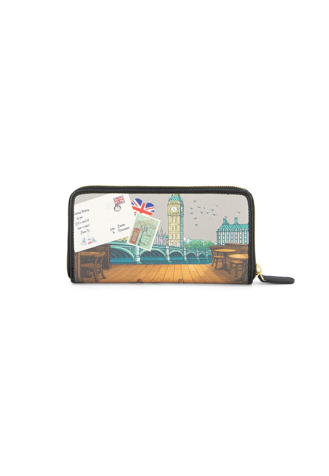 PORTAFOGLIO LUNGO ZIP AROUND BRACCIALINI CARTOLINE B19167 LONDRA