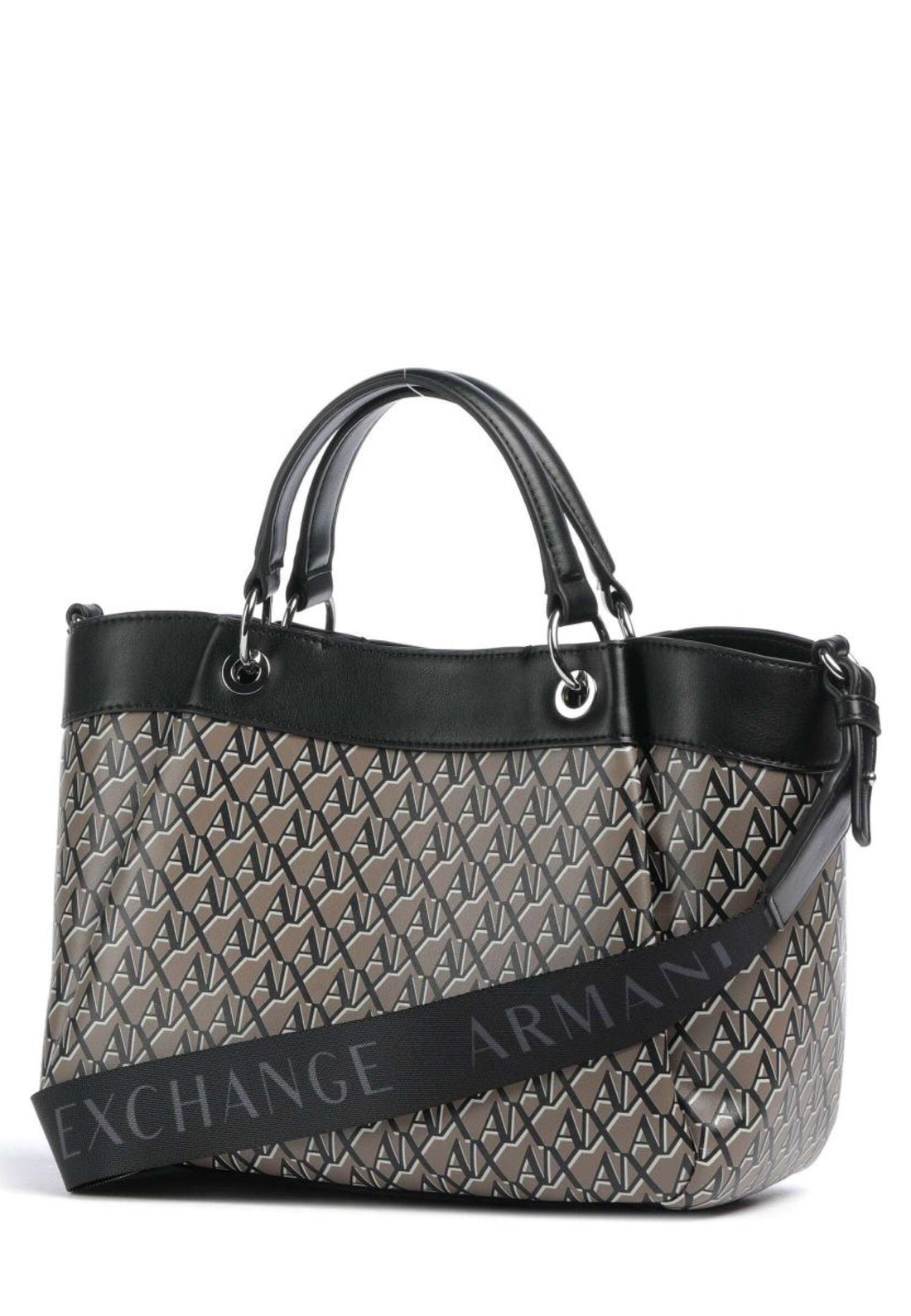 BORSA A MANO E TRACOLLA MEDIUM DONNA ARMANI EXCHANGE XW000393 AF17145 M6029 BROWN BASS-BLACK