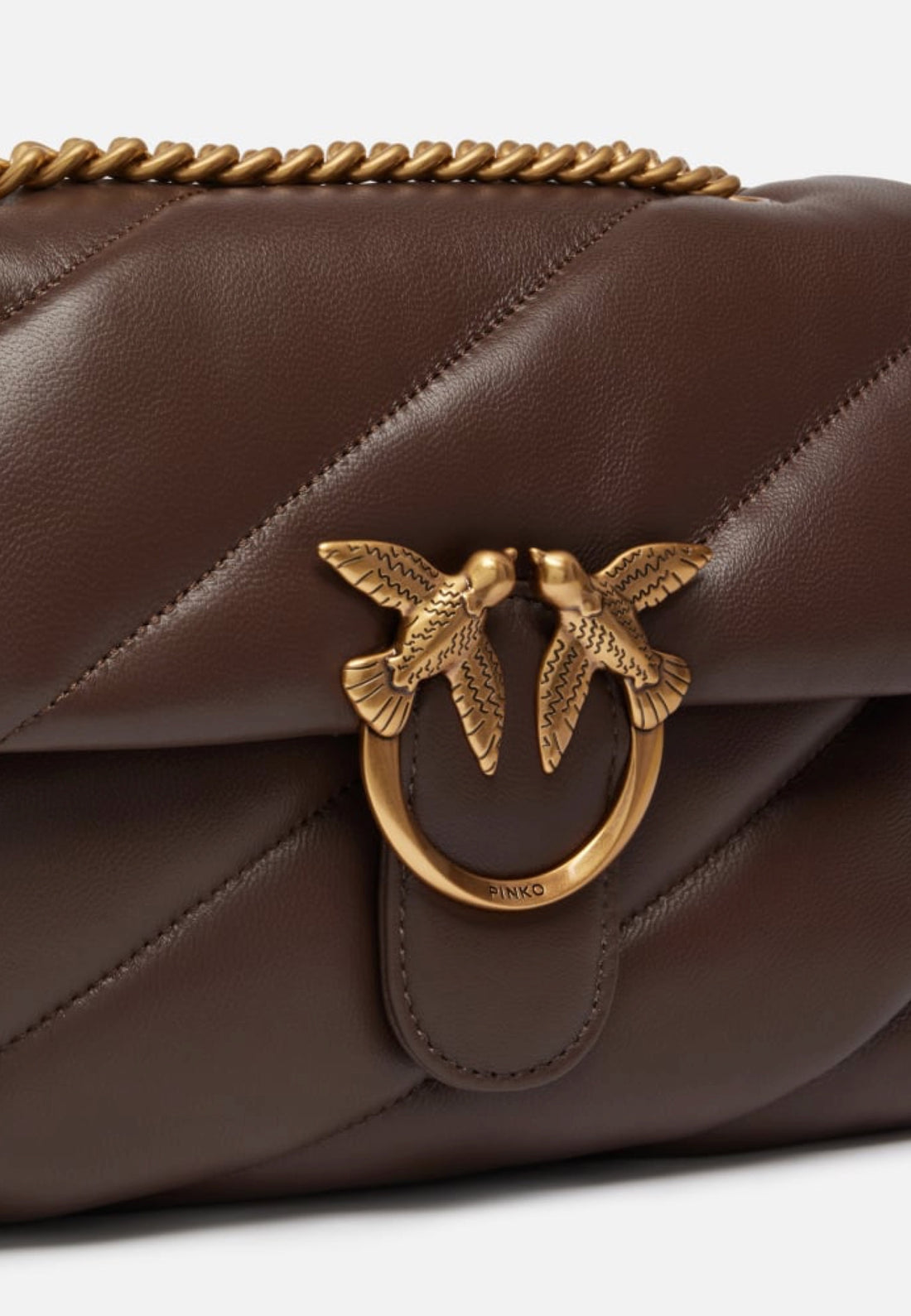 BORSA PINKO LOVE BIG PUFF 100038 A0F2 L74Q MARRONE CASTANO