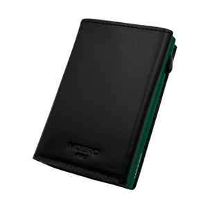 PORTAFOGLIO MOERO PRO PRESTIGE CON ZIP NERO-VERDE ALPINO