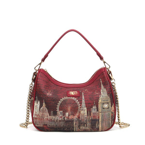 BORSA HOBO A SPALLA E TRACOLLA YNOT CPD-006F7 BURGUNDY