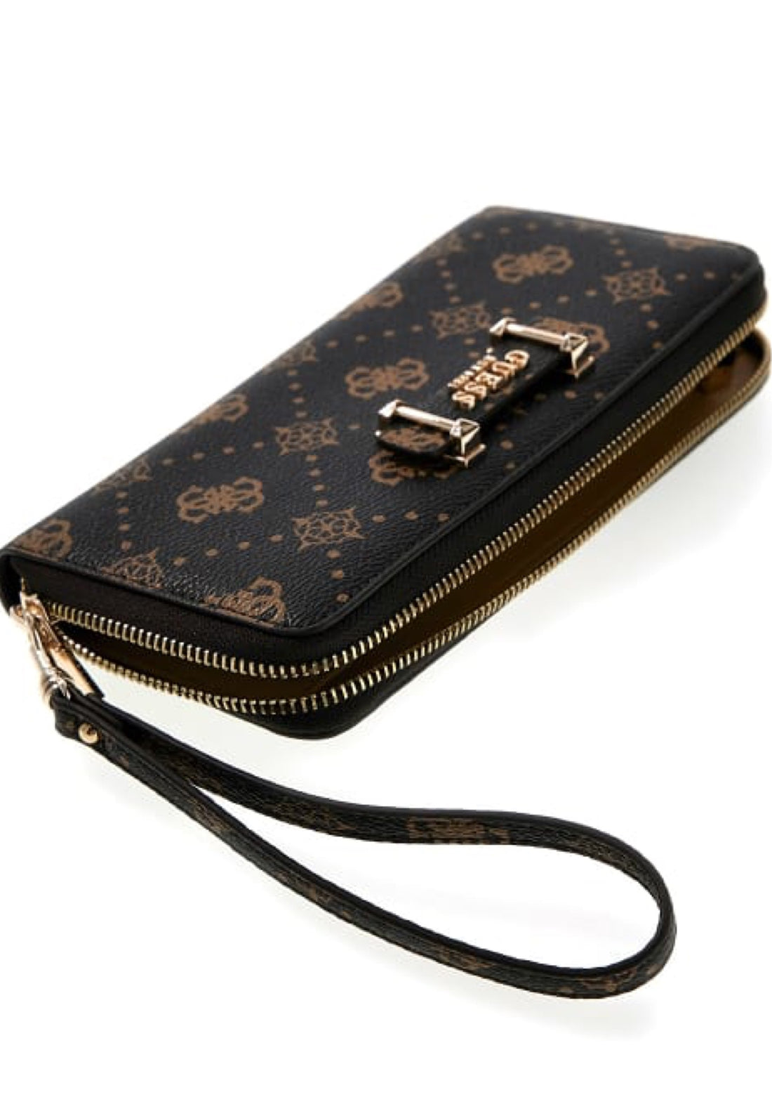 PORTAFOGLIO DONNA ZIP AROUND GUESS CARRIE LOGO GP9898146 ESPRESSO LOGO