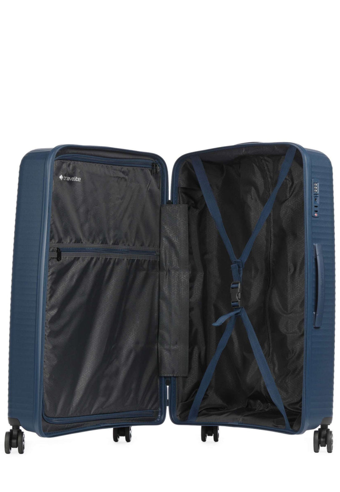 VALIGIA TROLLEY RIGIDO GRANDE TRAVELITE AIR STRIPE 7000349 BLU