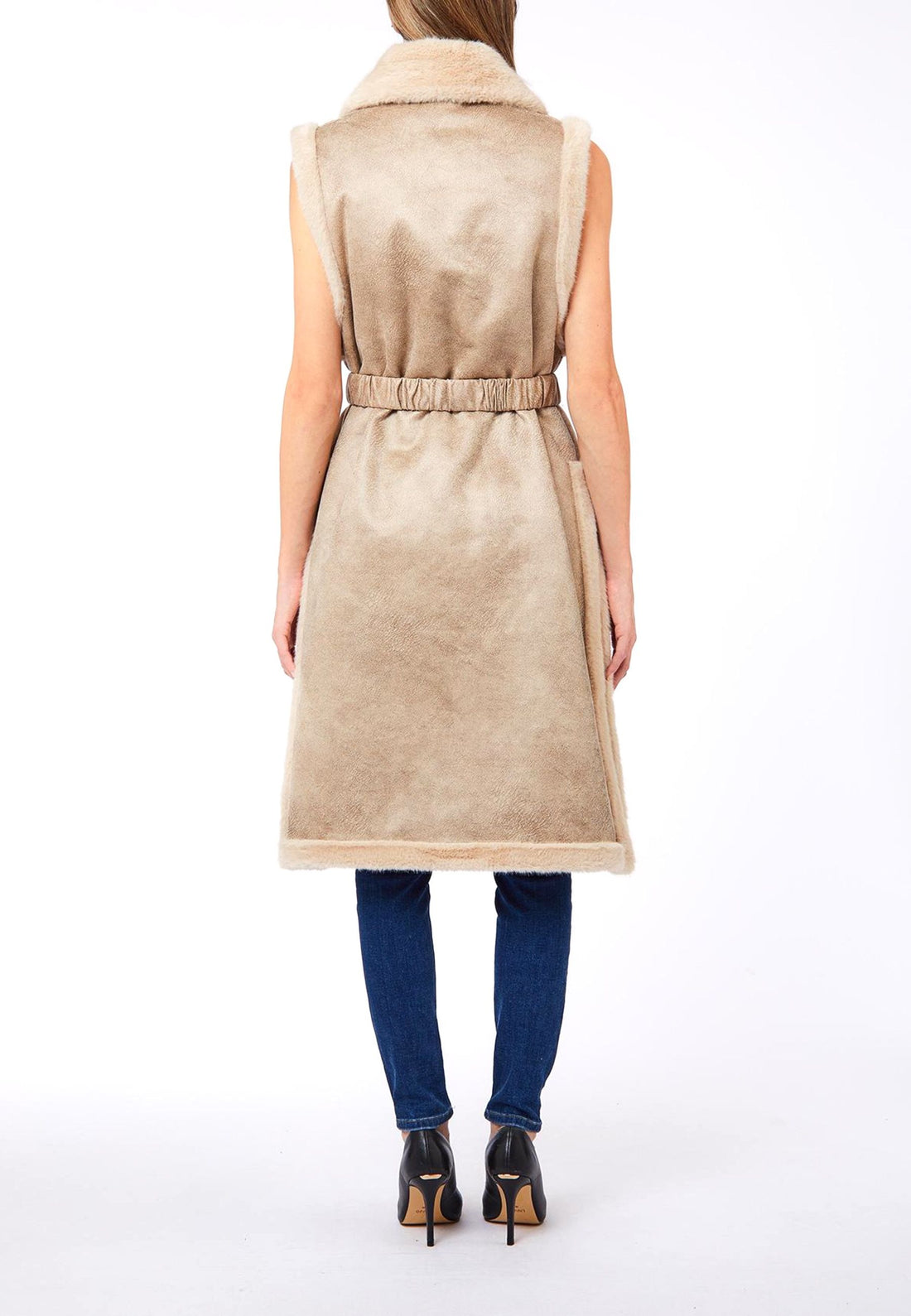 GILET FAKE MONTONE DOUBLE DONNA LIU-JO 2F6050_T0300 00192 BURRO