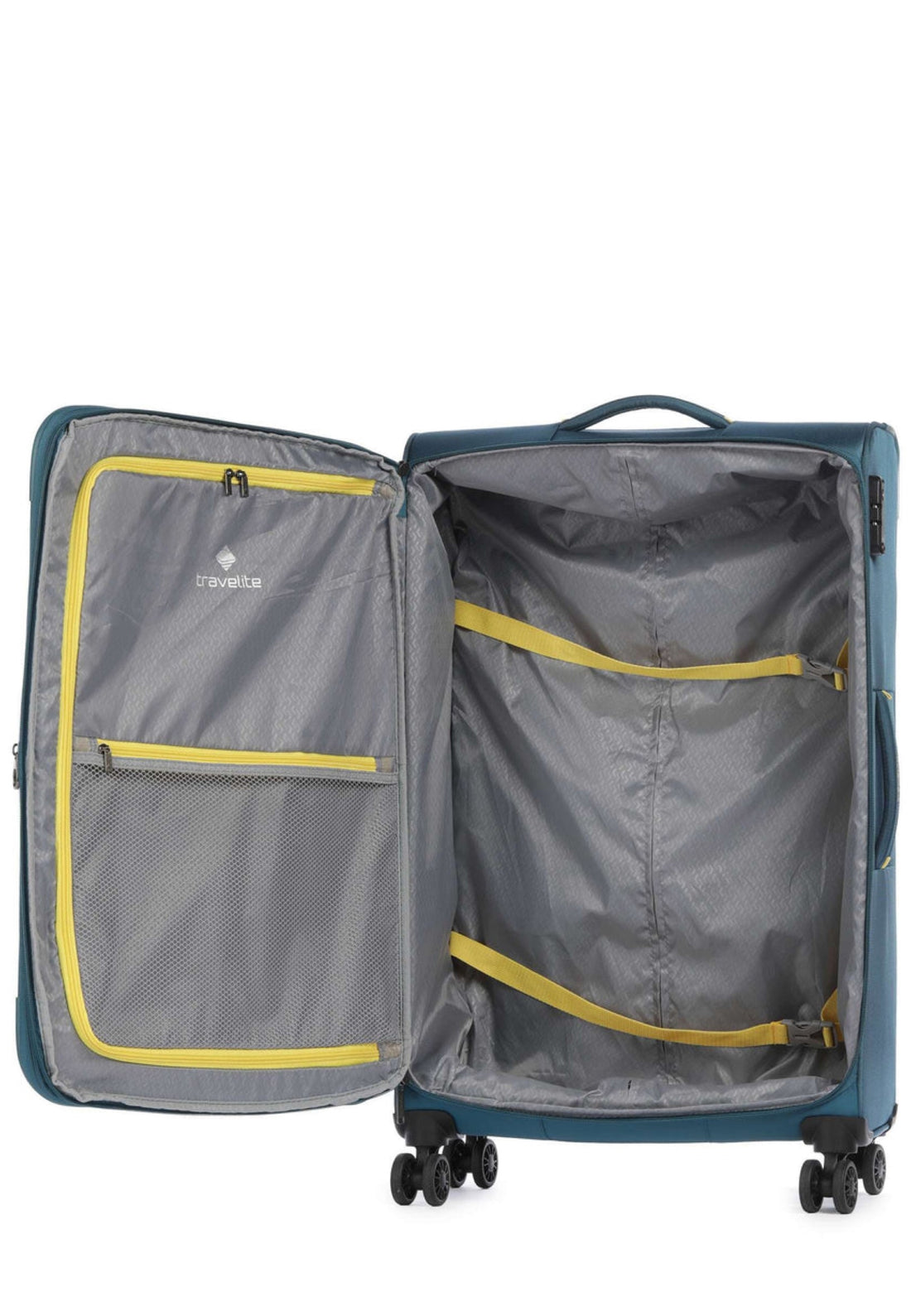 VALIGIA TROLLEY GRANDE SEMIRIGIDA TRAVELITE UMBRIA 091949 PETROLIO