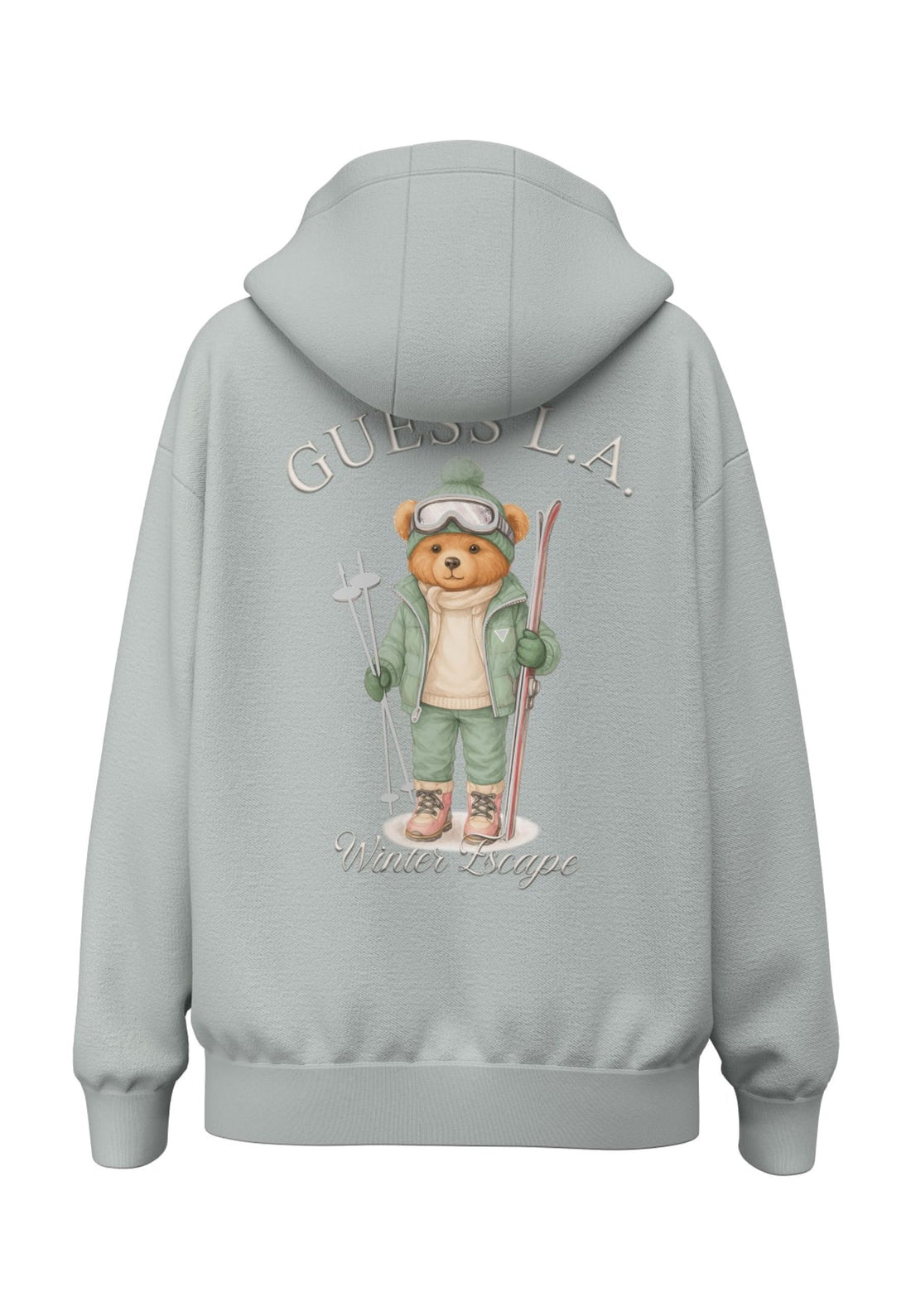 FELPA CON CAPPUCCIO DONNA GUESS V6BQ17K6354 G8GA VERDE