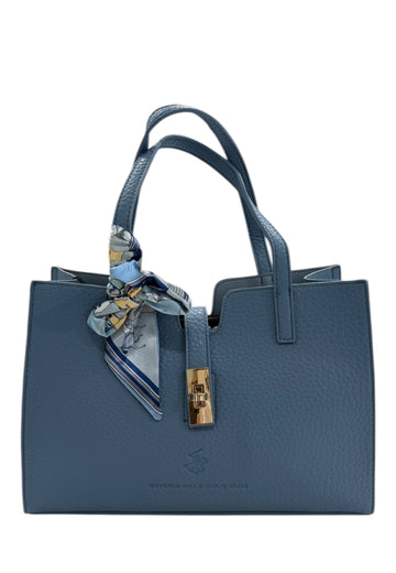 BORSA A SPALLA E TRACOLLA DONNA BEVERLY HILLS POLO CLUB BH-4472 AZZURRO