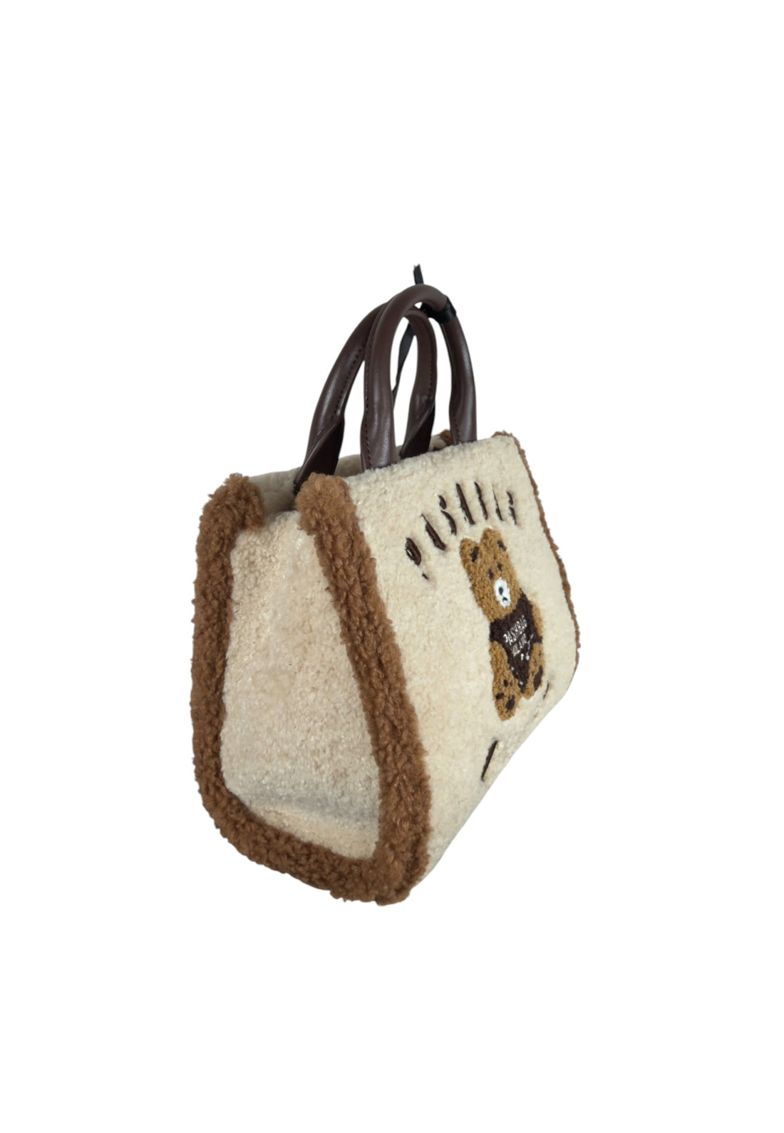 BORSA A MANO E TRACOLLA PICCOLA PASHBAG MINI MARGE 20167 SHEPHERD TEDDY YVORY