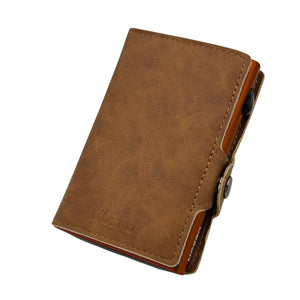 PORTAFOGLIO MOERO VINTAGE CON ZIP CUOIO CON SCOCCA MARRONE