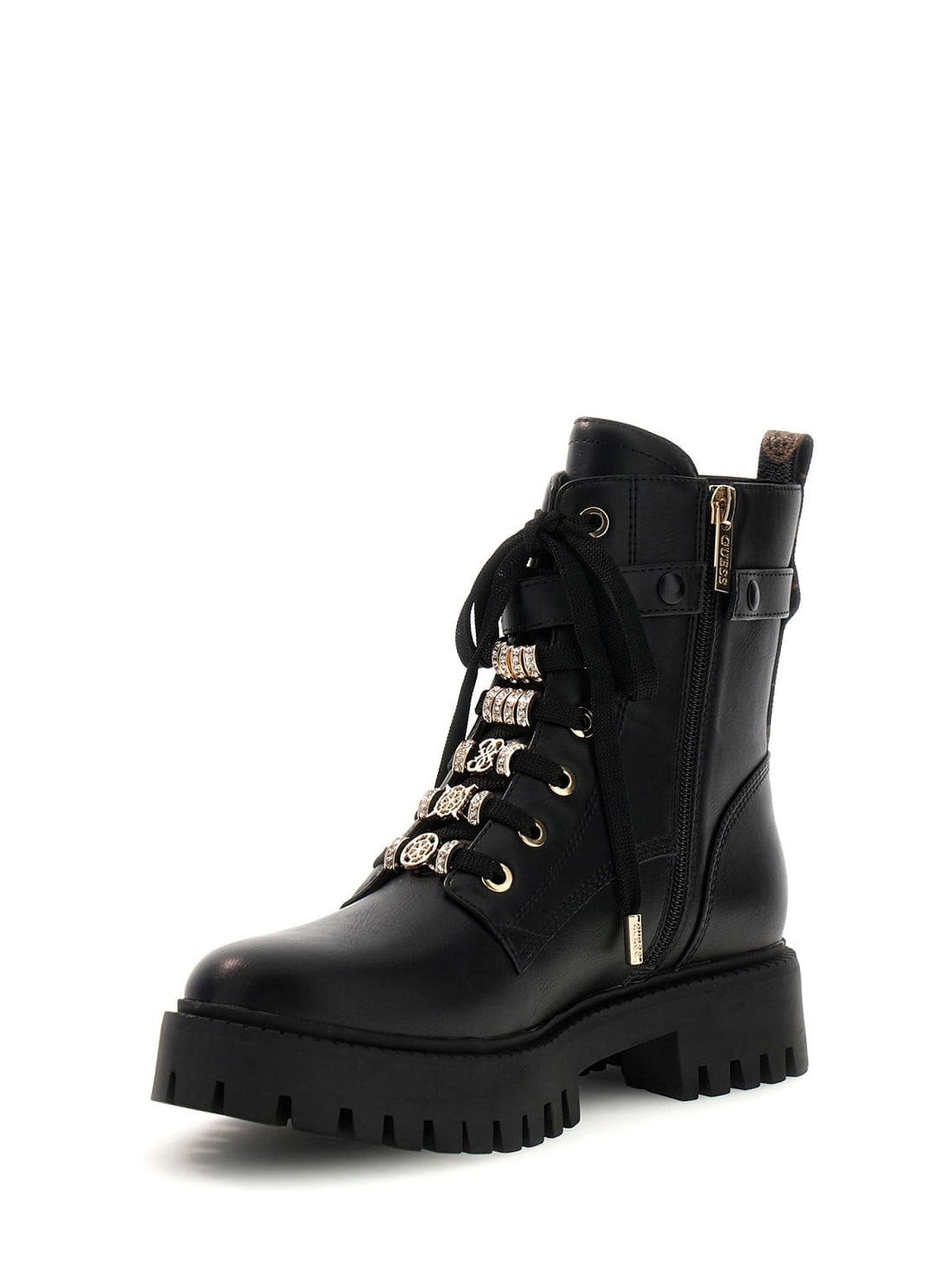 SCARPE STIVALETTI ANFIBI DONNA GUESS FLFFICELE10 BLACK-BROWN