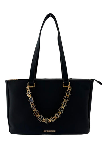 BORSA A SPALLA LOVE MOSCHINO IN PELLE JC4153PP1OL17 NERO