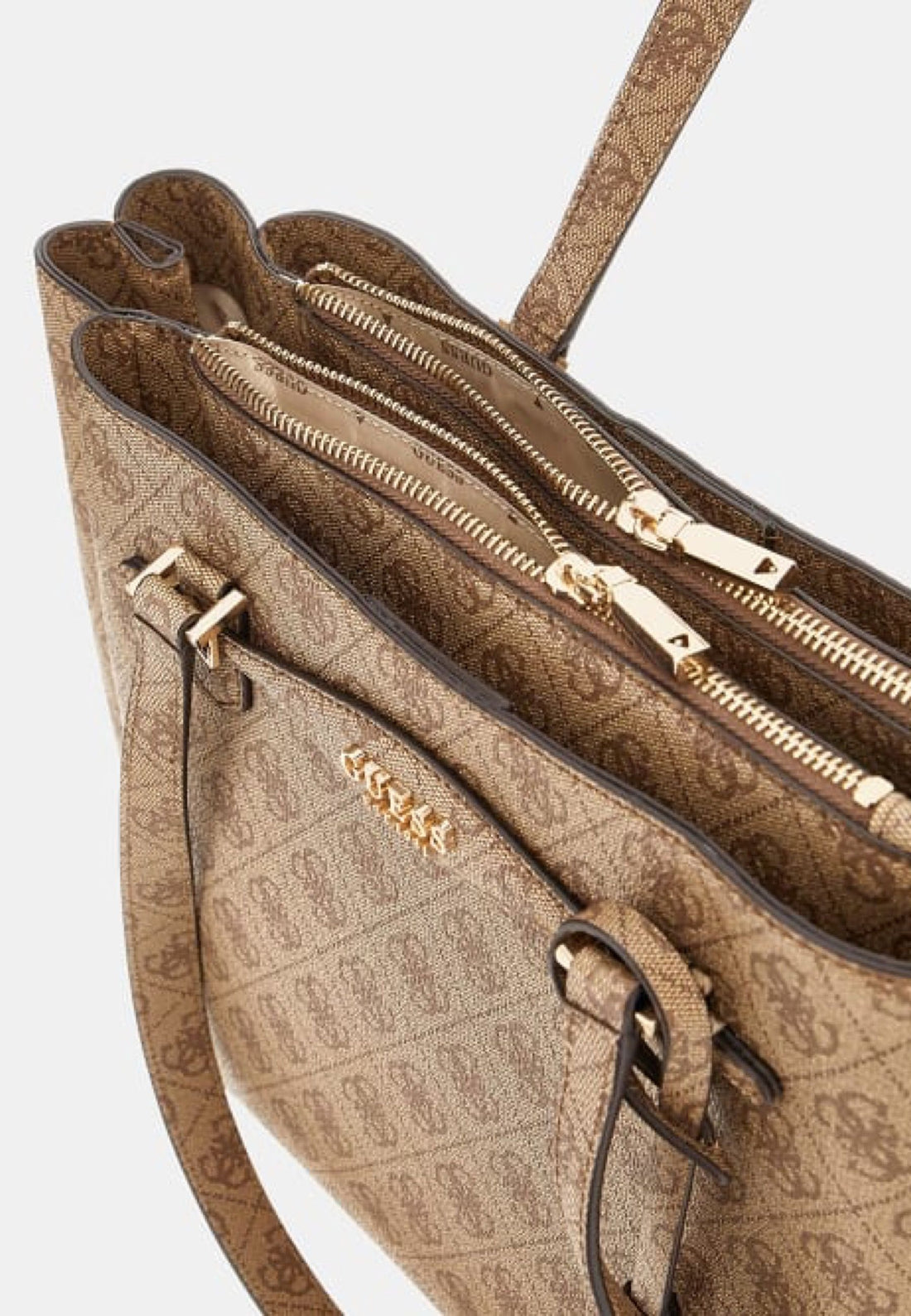 BORSA A SPALLA GUESS KATYA SG965223 LATTE LOGO