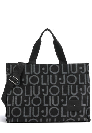 BORSA A MANO E TRACOLLA LIU-JO LOGO ALLOVER 2F6037_T2742 NERO