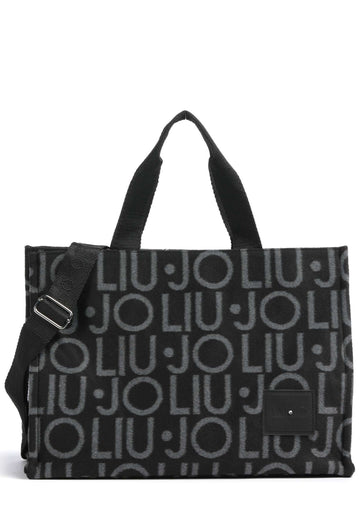 BORSA A MANO E TRACOLLA LIU-JO LOGO ALLOVER 2F6037_T2742 NERO