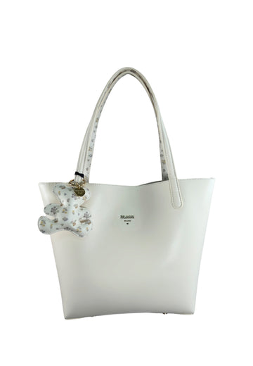 BORSA A SPALLA REVERSIBILE PASHBAG 19734 AVORIO-FIORI