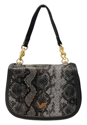 BORSA TRACOLLINA DONNA VERDE 16-0008178 ANIMALIER NERO