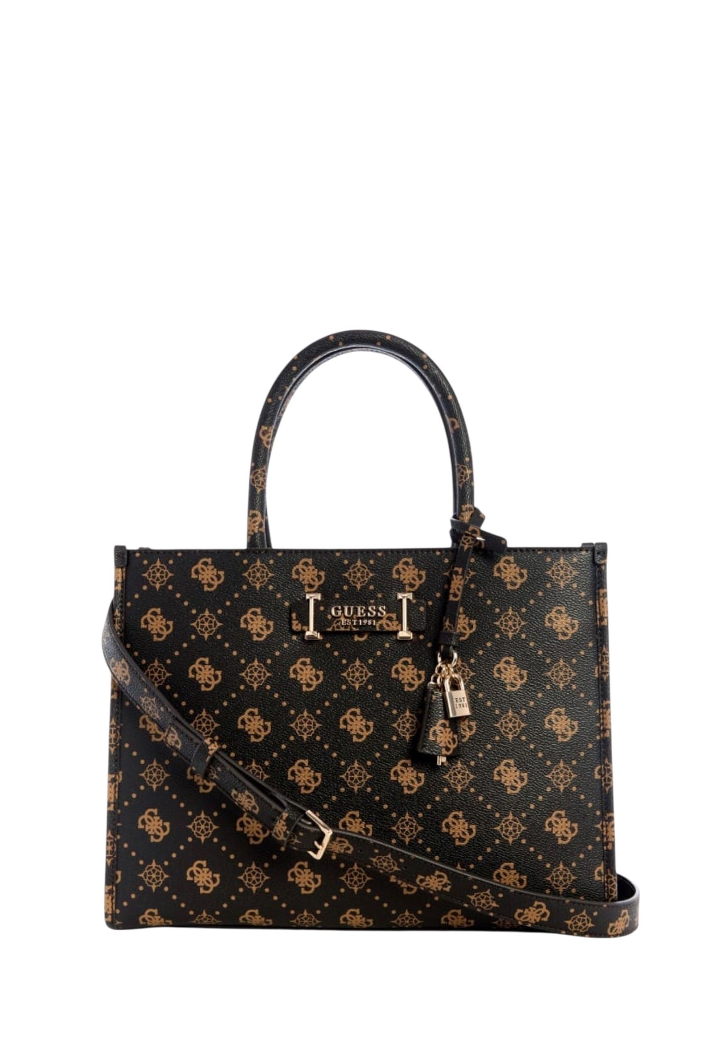 BORSA A MANO E TRACOLLA GUESS SILIA GP989022 ESPRESSO LOGO