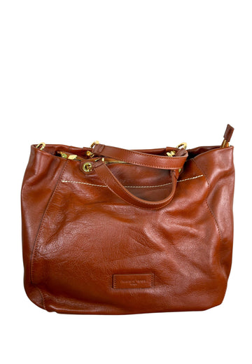 BORSA A MANO E TRACOLLA IN PELLE PELLETTERIA VENETA GRANDE F26203 CUOIO