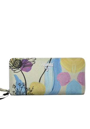 PORTAFOGLIO ZIP AROUND DONNA PASHBAG BRIGITTE 19670 BIANCO STAMPA