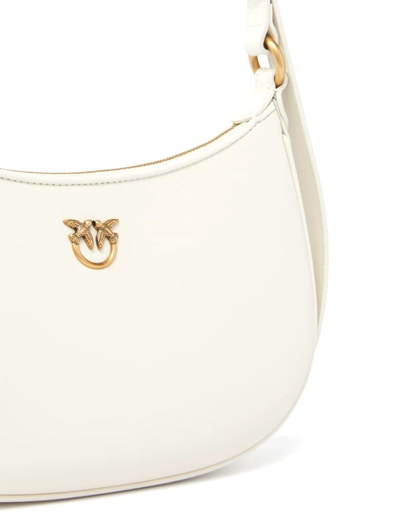 BORSA PINKO HALF MOON VITELLO SETA 102790 A0F1 Z14Q BIANCO