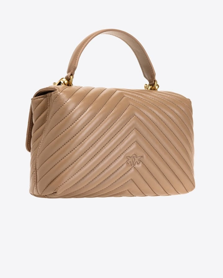 BORSA PINKO LOVE LADY PUFF CLASSIC CHEVRON 100043 A0GK BISCOTTO ZENZERO