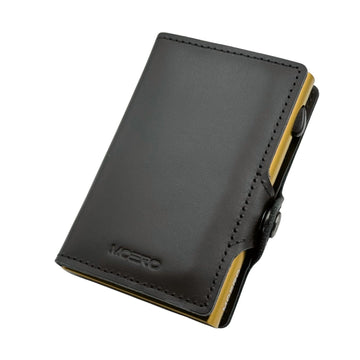 PORTAFOGLIO MOERO CLASSICO PRESTIGE CON ZIP NERO CON SCOCCA ORO