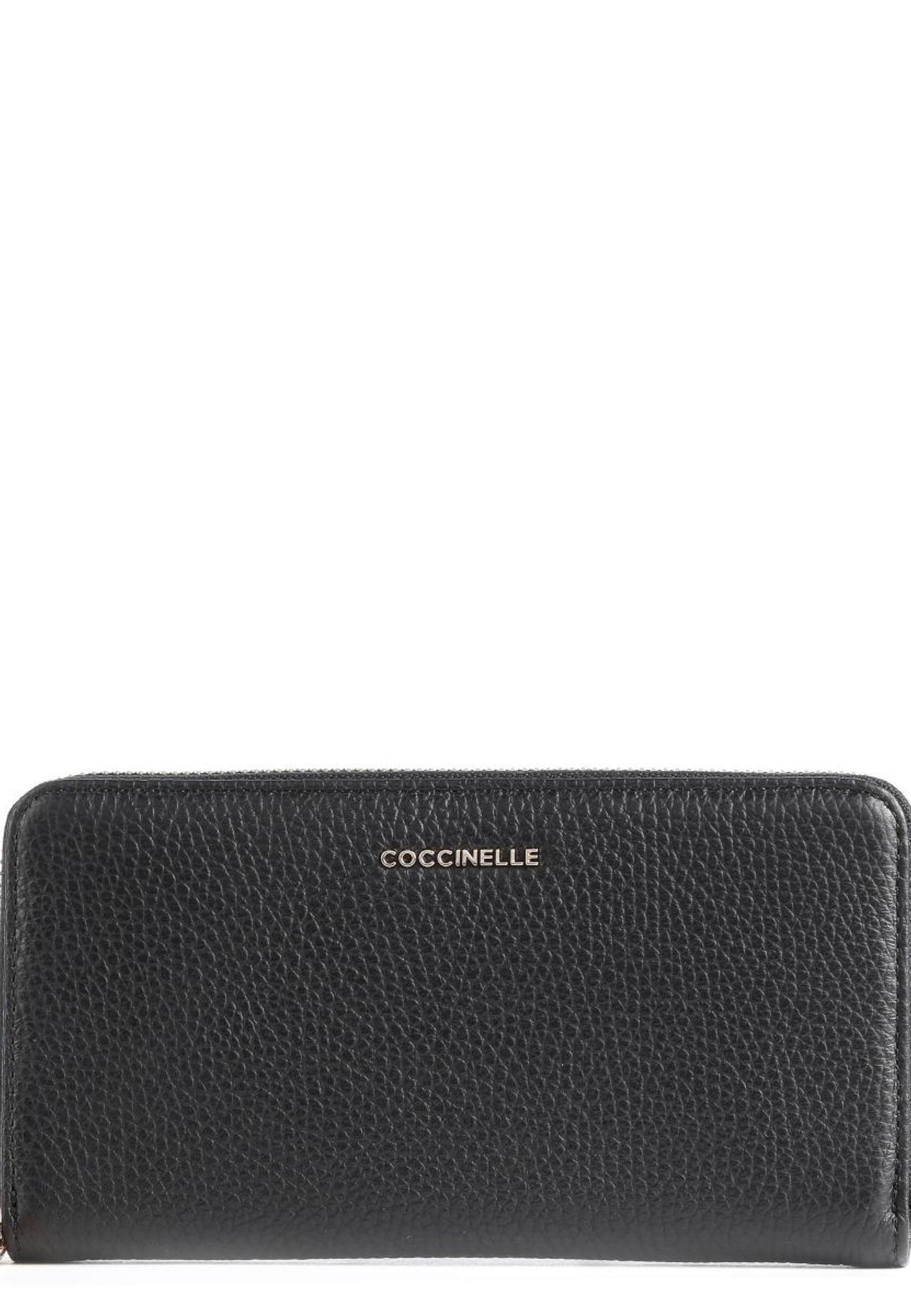 PORTAFOGLIO LUNGO ZIP AROUND DONNA COCCINELLE METALLIC SOFT E2MW5110401 001 NOIR