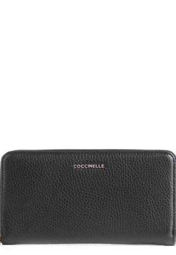 PORTAFOGLIO LUNGO ZIP AROUND DONNA COCCINELLE METALLIC SOFT E2MW5110401 001 NOIR