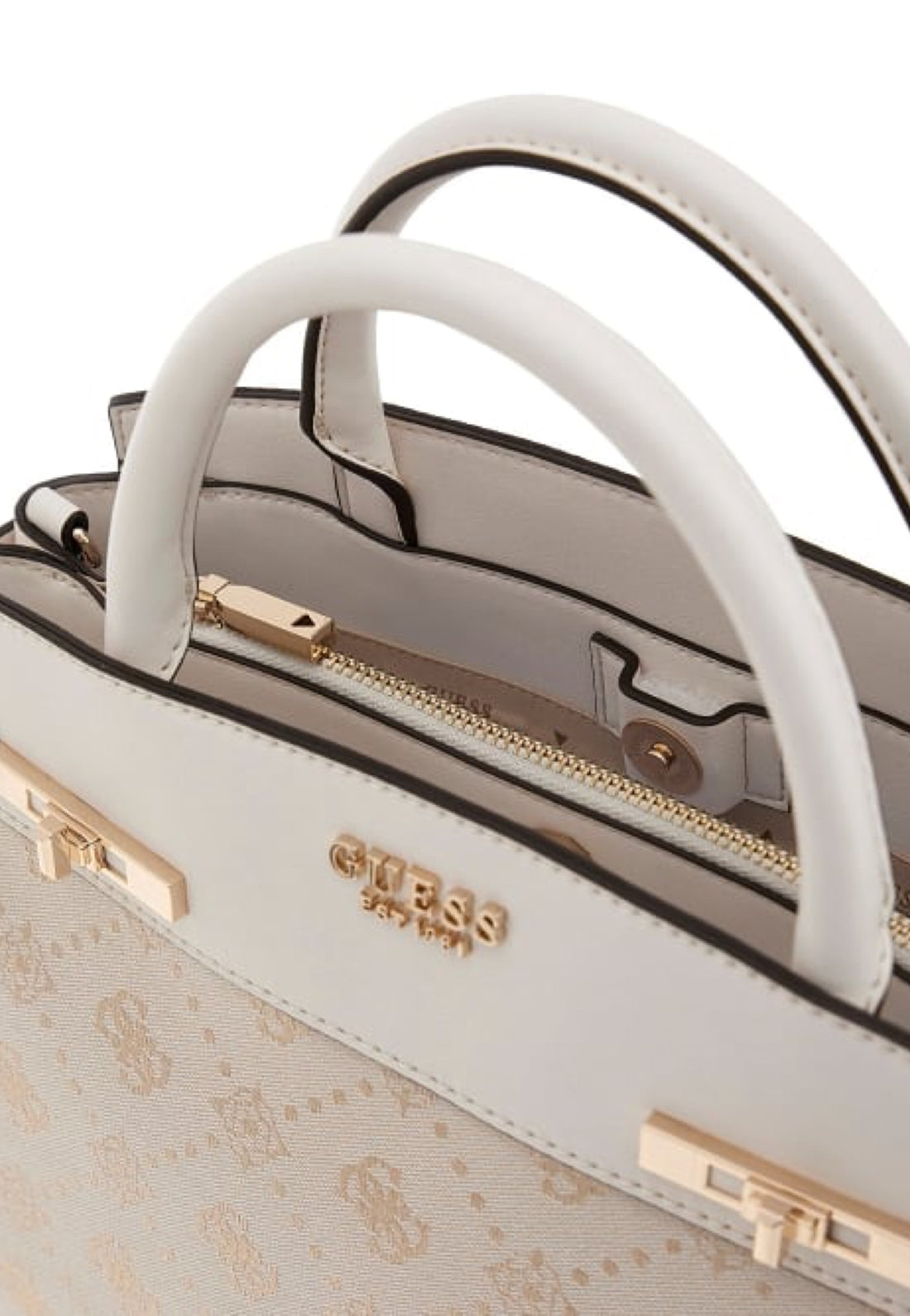 BORSA A MANO E TRACOLLA DONNA GUESS MELINDA LOGO JP990206 OFF WHITE LOGO