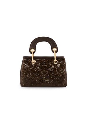 BORSA A MANO E TRACOLLA MINI BRACCIALINI BETH STRASS B19242 CIOCCOLATO