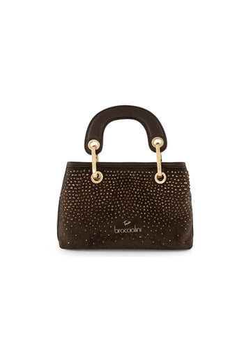 BORSA A MANO E TRACOLLA MINI BRACCIALINI BETH STRASS B19242 CIOCCOLATO