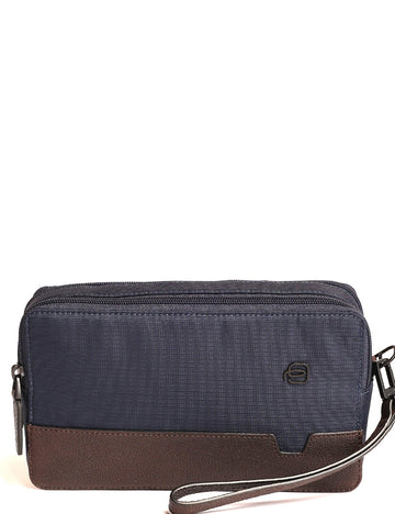 POCHETTE DA POLSO -BORSELLO TRASVERSALE UOMO PIQUADRO AC4221W138 BLU-TESTA DI MORO