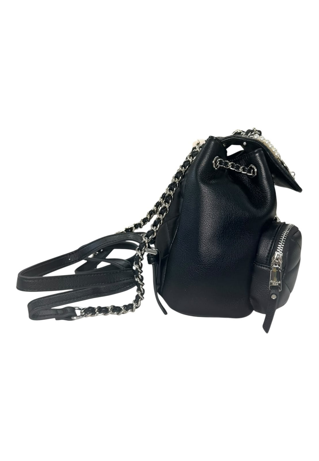 ZAINO MINI BACK PACK PERLE E CHARMS DONNA GAELLE GAACW03126 NERO