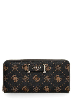 PORTAFOGLIO DONNA ZIP AROUND GUESS CARRIE LOGO GP9898146 ESPRESSO LOGO
