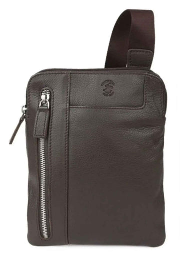 BORSELLO TRASVERSALE UOMO IN PELLE BEVERLY HILLS POLO CLUB BH-8470 MORO