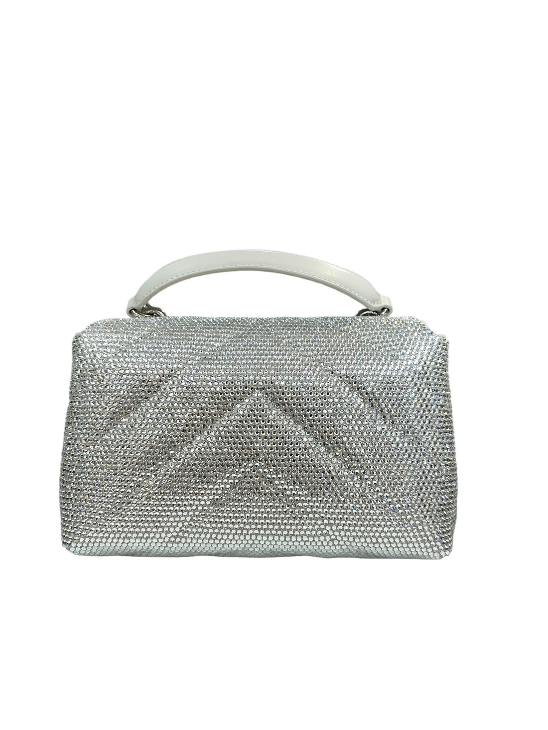 BORSA PINKO LOVE LADY PUFF FULL STRASS BIG CHEVRON 100044 A217 ZZFN ARGENTO