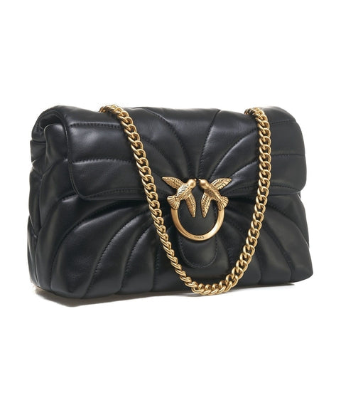 BORSA PINKO LOVE PUFF CLASSIC BUTTERFLY 100038 A1EX Z99Q NERO-ORO