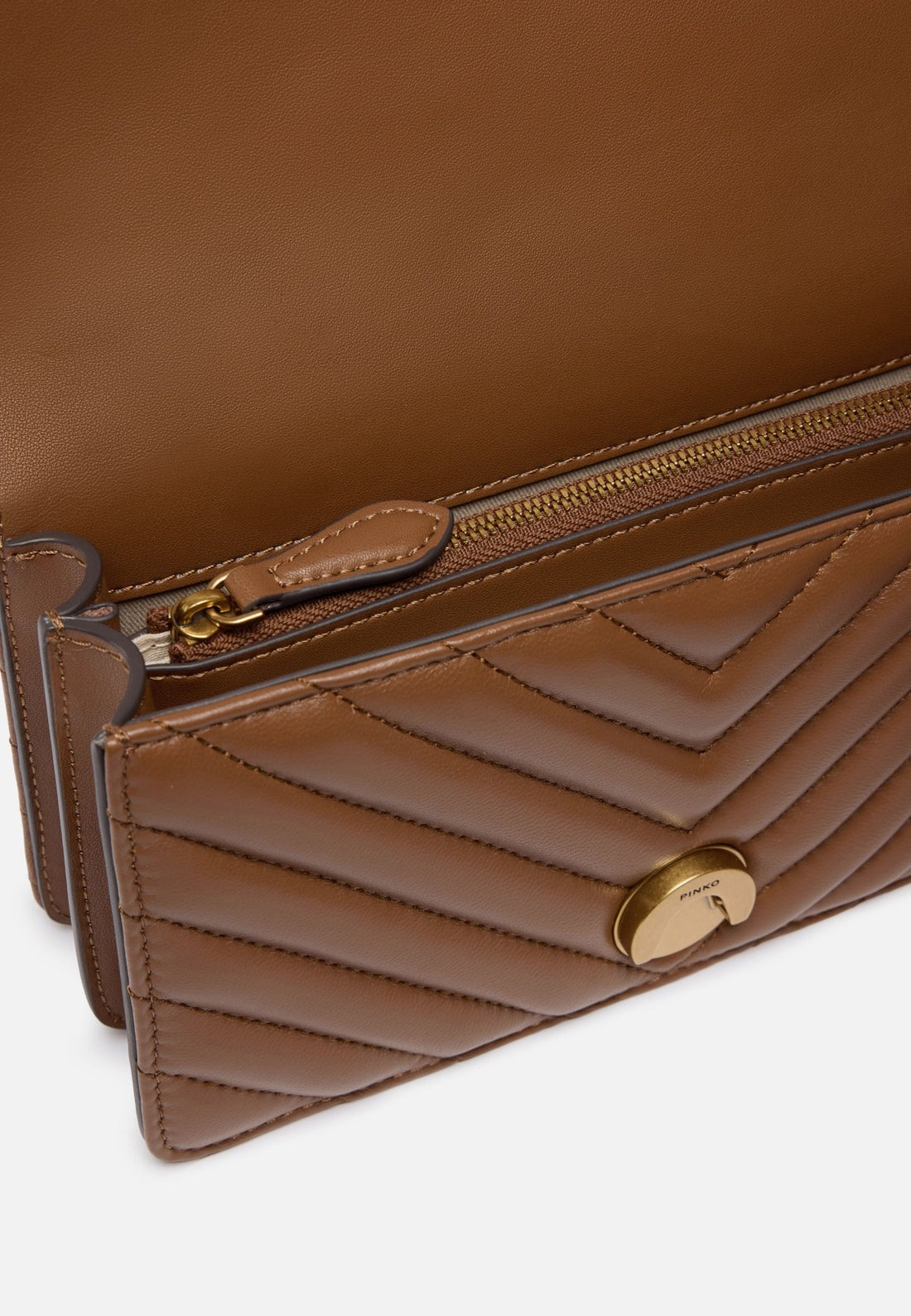 BORSA PINKO LOVE ONE MINI CHEVRON 100074 A0GK L17Q MARRONE LEONE