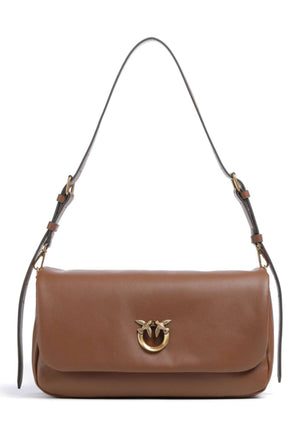 BORSA PINKO CLICK SOFT HORIZONTAL 106178 A0QO L17Q MARRONE LEONE