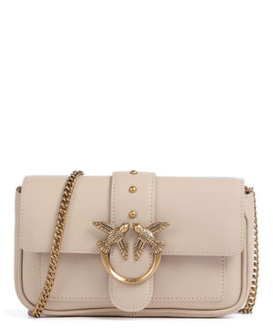 BORSA PINKO LOVE ONE POCKET 100061 A0F1 C50Q BEIGE GRIGIO FUMO